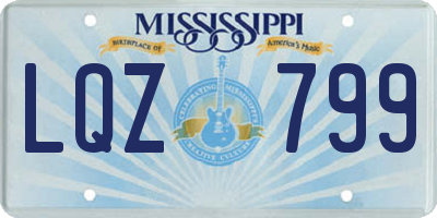 MS license plate LQZ799