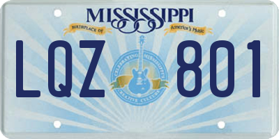 MS license plate LQZ801
