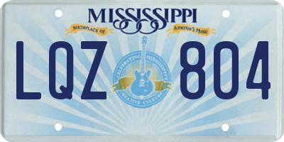 MS license plate LQZ804