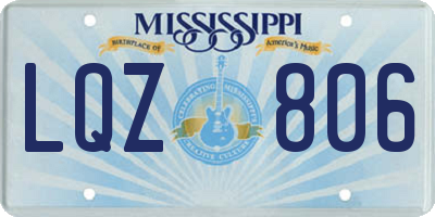 MS license plate LQZ806