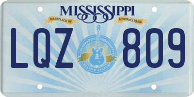MS license plate LQZ809