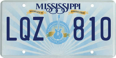 MS license plate LQZ810