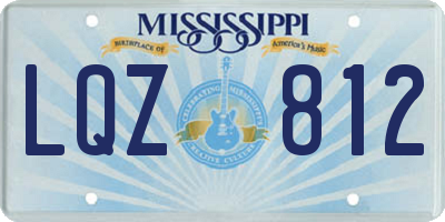 MS license plate LQZ812