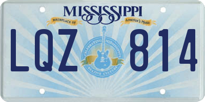MS license plate LQZ814
