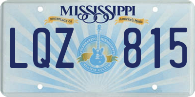MS license plate LQZ815