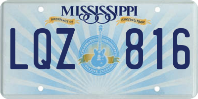 MS license plate LQZ816