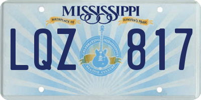 MS license plate LQZ817