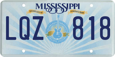 MS license plate LQZ818