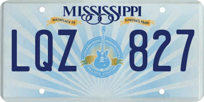 MS license plate LQZ827