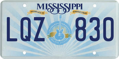 MS license plate LQZ830