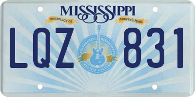 MS license plate LQZ831