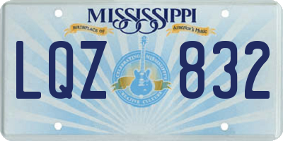 MS license plate LQZ832