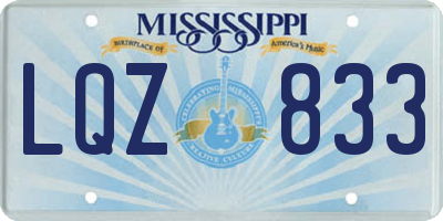 MS license plate LQZ833