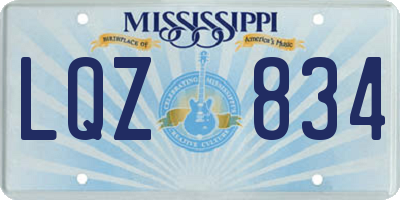 MS license plate LQZ834