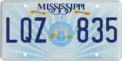 MS license plate LQZ835