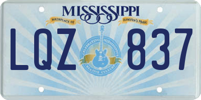 MS license plate LQZ837