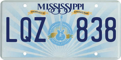 MS license plate LQZ838