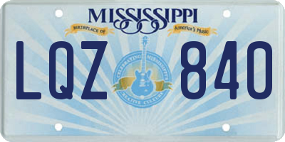 MS license plate LQZ840