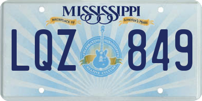 MS license plate LQZ849