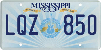 MS license plate LQZ850