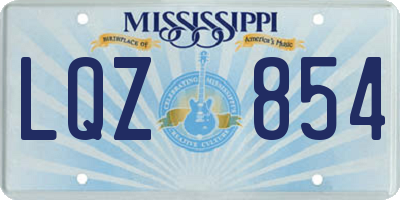 MS license plate LQZ854