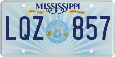MS license plate LQZ857