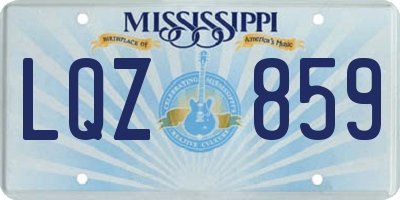 MS license plate LQZ859
