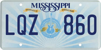 MS license plate LQZ860