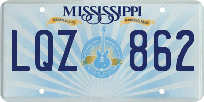 MS license plate LQZ862