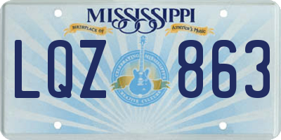 MS license plate LQZ863
