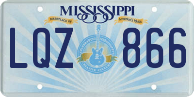 MS license plate LQZ866