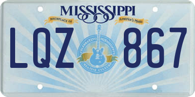 MS license plate LQZ867