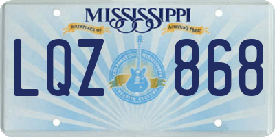 MS license plate LQZ868