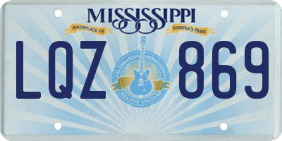 MS license plate LQZ869