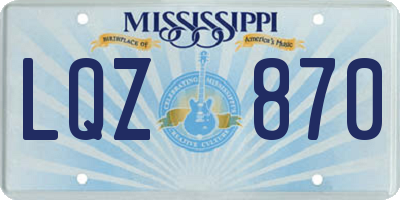 MS license plate LQZ870