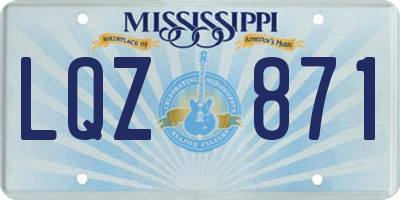 MS license plate LQZ871