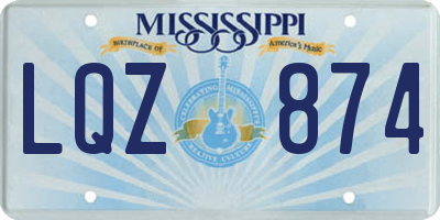 MS license plate LQZ874