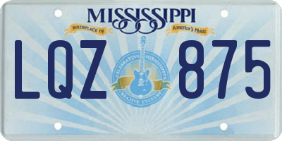 MS license plate LQZ875