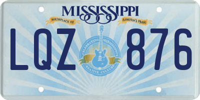 MS license plate LQZ876