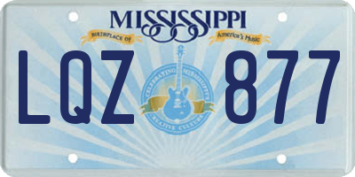 MS license plate LQZ877