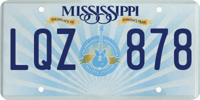 MS license plate LQZ878