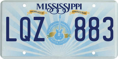 MS license plate LQZ883