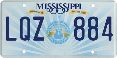 MS license plate LQZ884