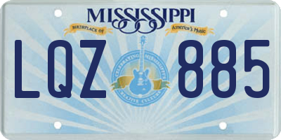MS license plate LQZ885