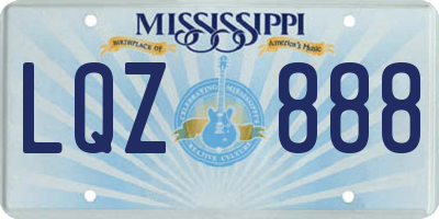 MS license plate LQZ888