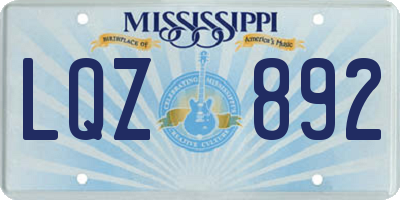 MS license plate LQZ892