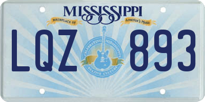 MS license plate LQZ893