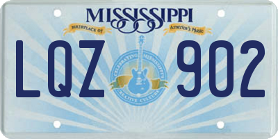 MS license plate LQZ902