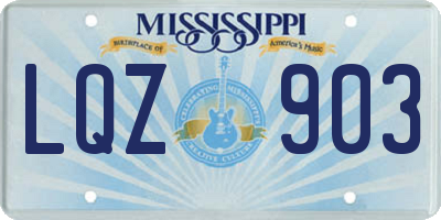 MS license plate LQZ903