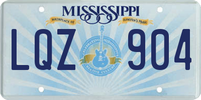 MS license plate LQZ904